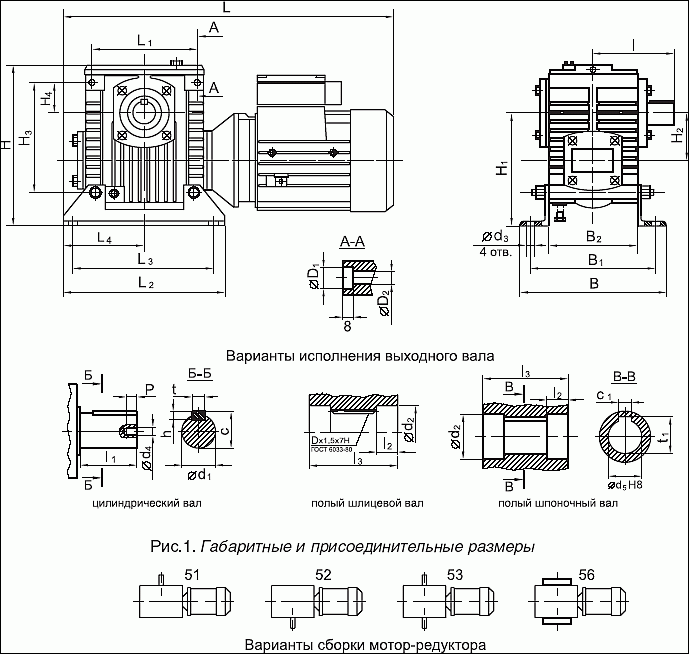 Габаритные и присоединительные размеры